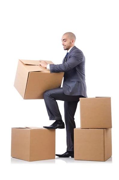 Hombre de negocios con cajas —  Fotos de Stock