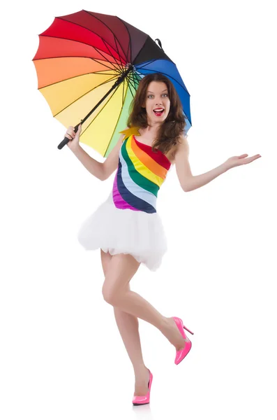 Woman with umbrella — Stock Photo, Image