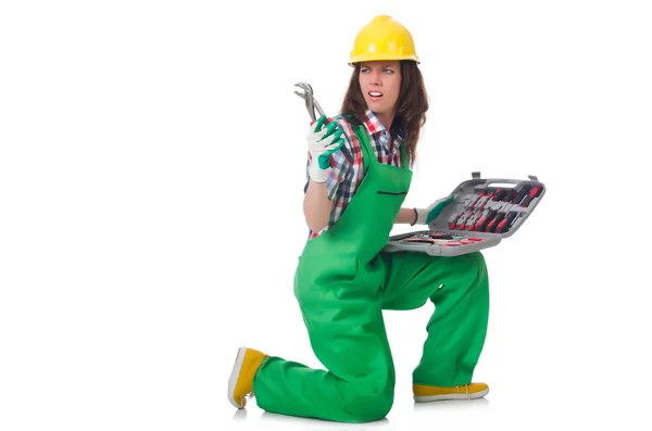 Young woman with toolkit — Stock Photo, Image