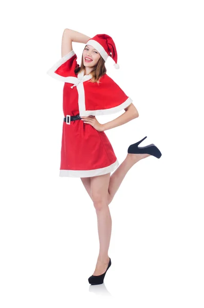 赤サンタ衣装で若い女性 — ストック写真