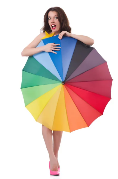 Woman with umbrella — Stock Photo, Image