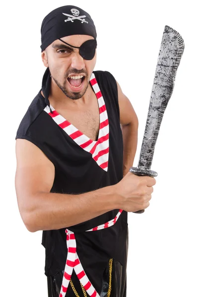 Man in piraten kostuum in Halloween concept — Stockfoto