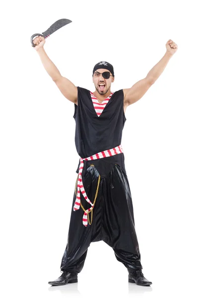 Man in piraten kostuum in Halloween concept — Stockfoto