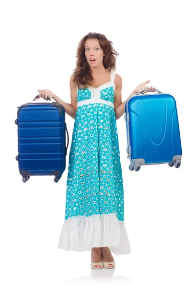 Mulher se preparando para viajar em férias de verão — Fotografia de Stock