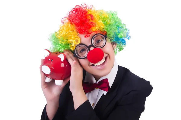 Affärsman clown isolerad på vitt — Stockfoto