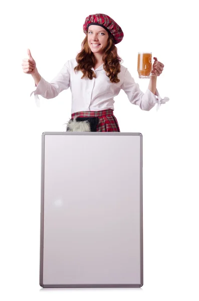 Mujer escocesa con tabla —  Fotos de Stock