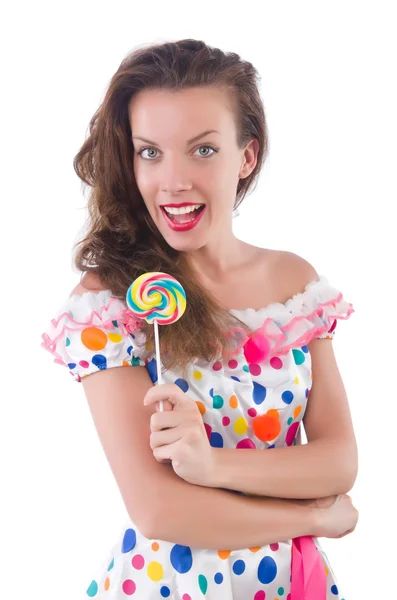 Woman with lollipop — Stock Photo, Image
