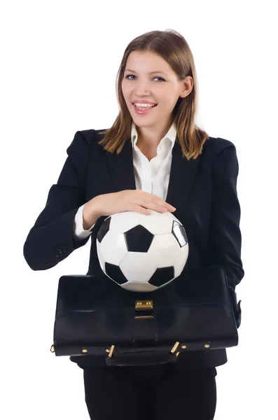 Affärskvinna med boll — Stockfoto