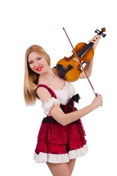 Lány játszik hegedű — Stock Fotó
