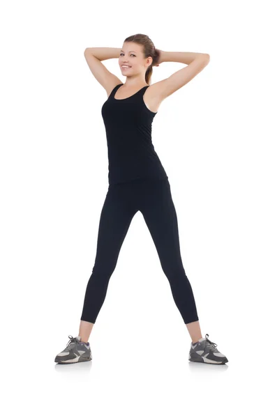 Jovem mulher fazendo exercícios — Fotografia de Stock