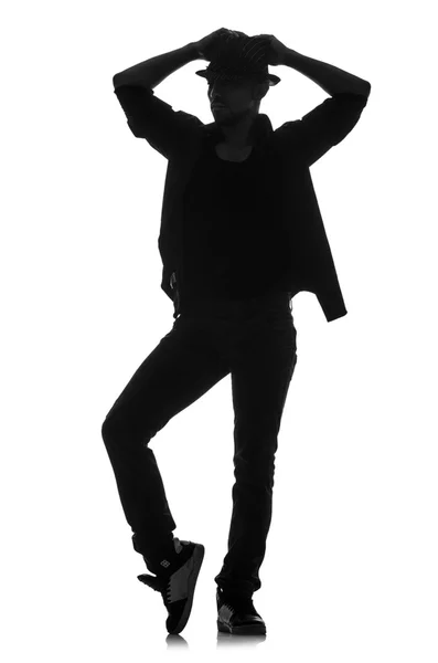 Silhuett av manliga dansare — Stockfoto