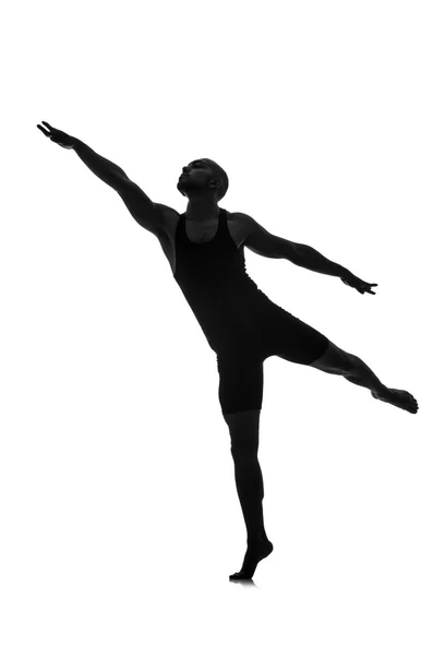 Silhouette del ballerino maschile — Foto Stock