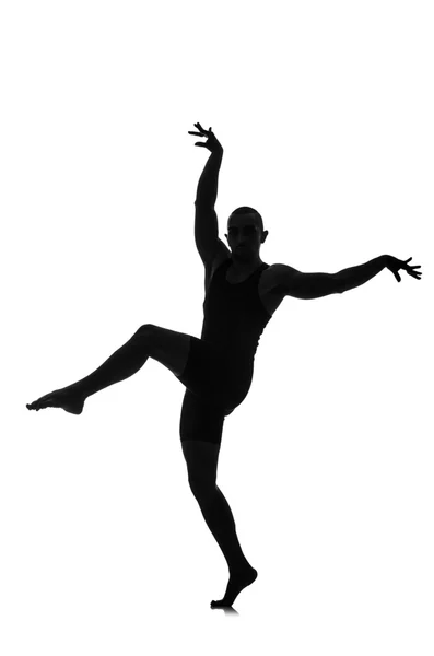 Silhouette del ballerino maschile — Foto Stock