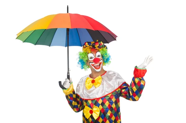 Clown with umbrella — Stock Photo, Image