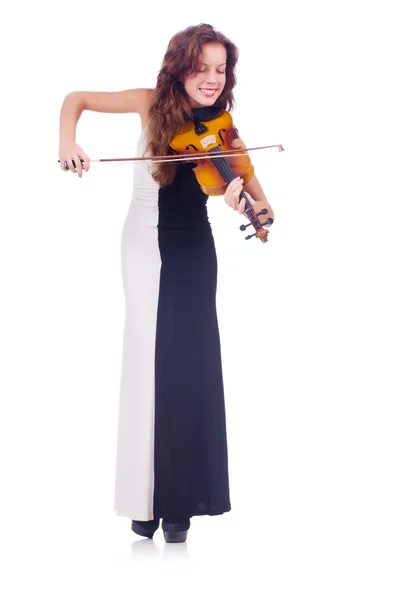 Młoda dziewczyna z skrzypce — Zdjęcie stockowe