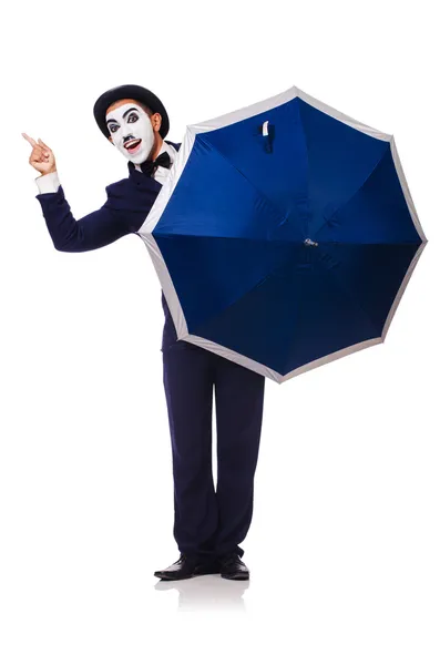 Funny man with umbrella — Stock Photo, Image