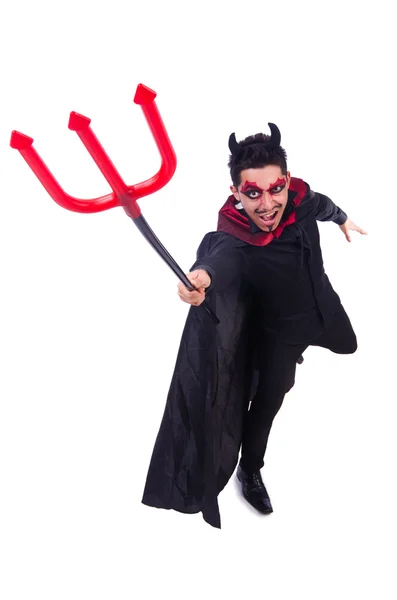 Homme en costume de diable dans le concept d'Halloween — Photo