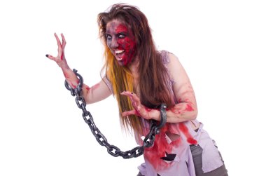 Arka planda izole edilmiş kadın vampir.