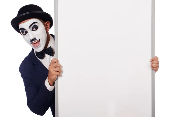 Hombre divertido con tablero en blanco —  Fotos de Stock