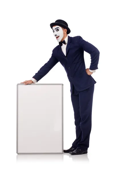 Funny man with blank board — Stock Photo, Image