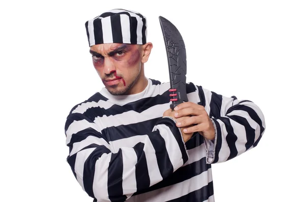 Prisoner with knife — Stock Photo, Image