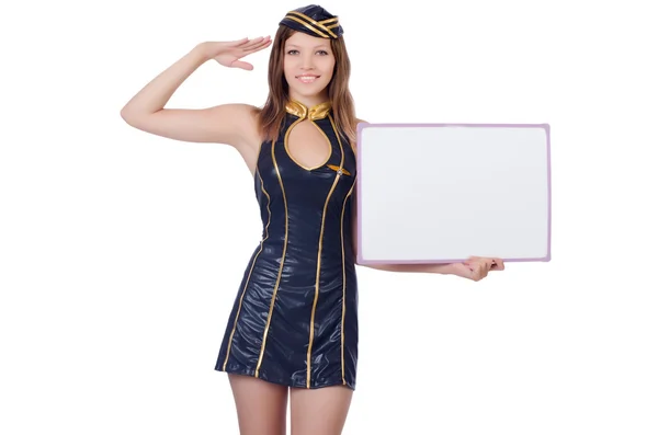 Young woman with blank board — Stock Photo, Image