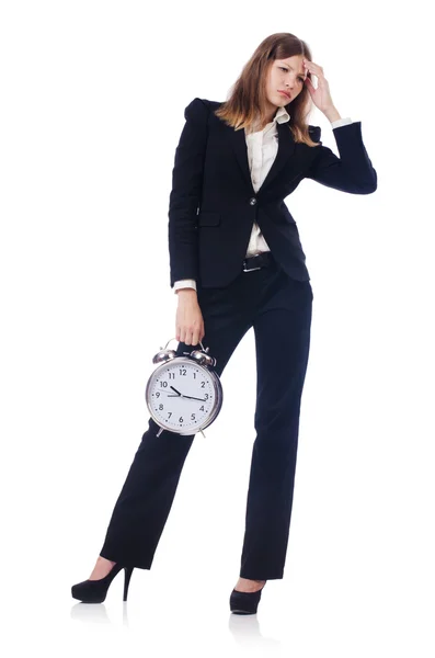 Geschäftsfrau mit Uhr — Stockfoto