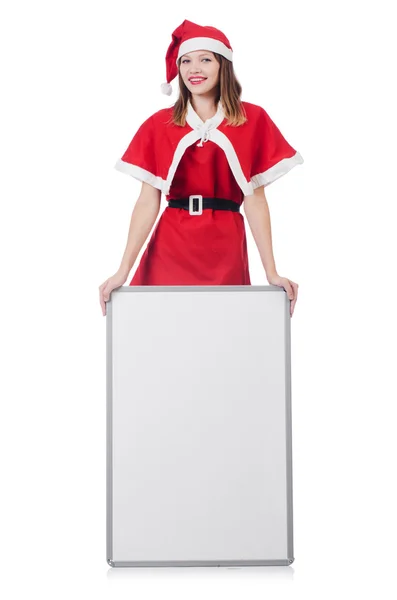 Young woman in red santa costume — Stock Photo, Image