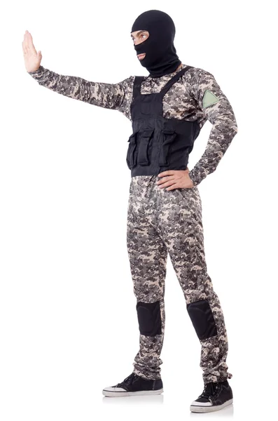 Soldaat in camouflage — Stockfoto