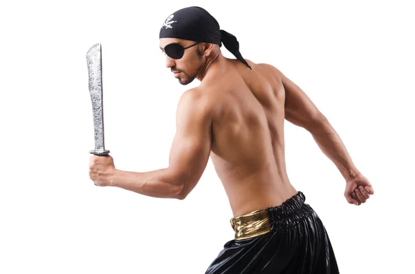 Uomo in costume da pirata nel concetto di Halloween — Foto Stock