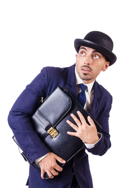 Businessman in old style hat — Stock Photo, Image
