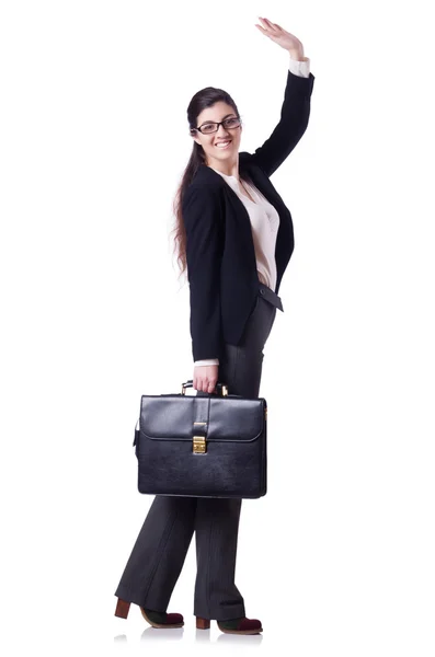 Mujer de negocios aislada en el blanco — Foto de Stock