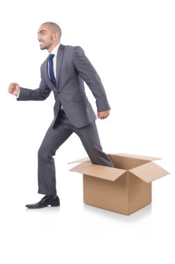 işadamı üzerinde beyaz izole kutusu