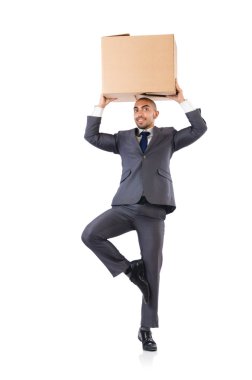 işadamı üzerinde beyaz izole kutusu
