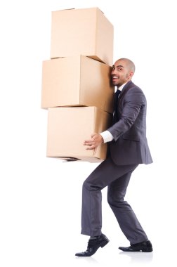 işadamı üzerinde beyaz izole kutusu