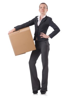 kadın iş kadını beyaz kutular