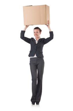 kadın iş kadını beyaz kutular