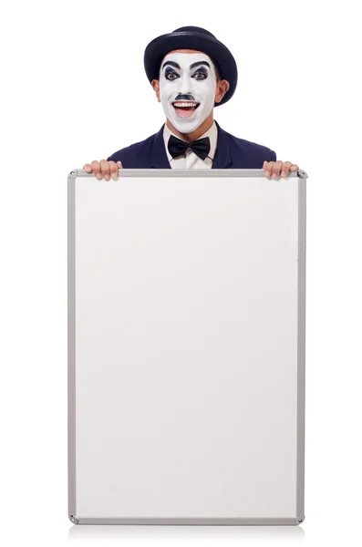 Hombre divertido con tablero en blanco —  Fotos de Stock