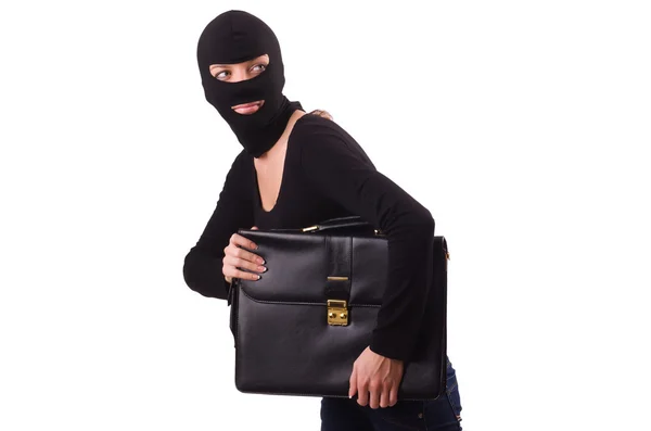 Industrial espionage concept with person in balaclava — Stock Photo, Image