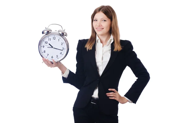 Geschäftsfrau mit Uhr — Stockfoto