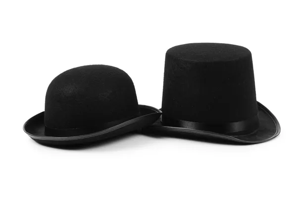 Cappello a cilindro tophat nero isolato sul bianco — Foto Stock