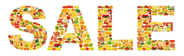 Silhoette z różnych owoców i warzyw — Zdjęcie stockowe