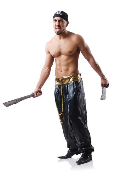 Hombre en traje de pirata en concepto de Halloween — Foto de Stock