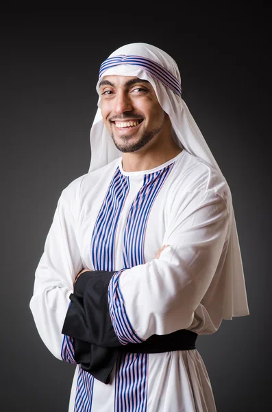 Arab in the dark room — Stock Photo, Image