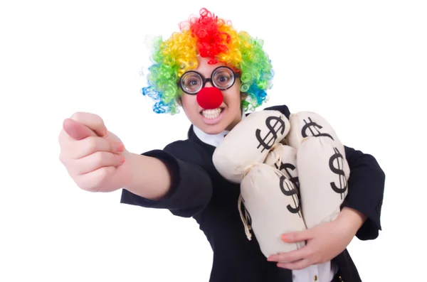 Zakenman clown geïsoleerd op wit — Stockfoto