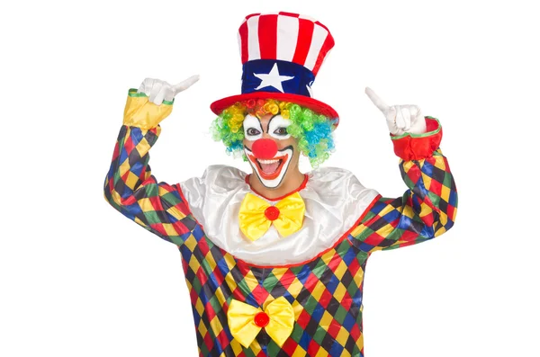 Clown con cappello e bandiera americana — Foto Stock