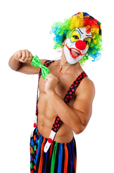 Rolig clown isolerad på vitt — Stockfoto