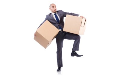 işadamı üzerinde beyaz izole kutusu