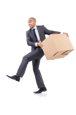 işadamı üzerinde beyaz izole kutusu