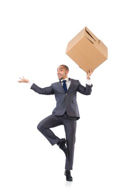işadamı üzerinde beyaz izole kutusu